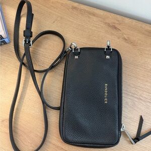 Bandolier Black Textured Crossbody bag